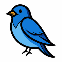 Eastern Bluebird vector  illustration svg file