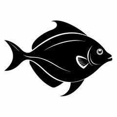 Solid black outline Fluke Fish vector svg