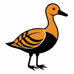 Solid black outline Fulvous Whistling Duck animal vector svg