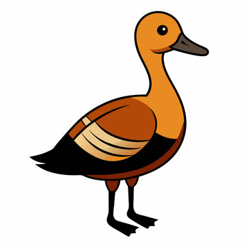 recommend clip art: Solid black outline Fulvous Whistling Duck animal vector svg