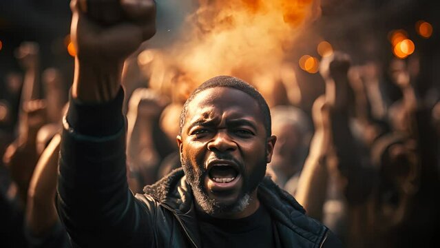 Voicing Outrage: Afro American Fist Raised High