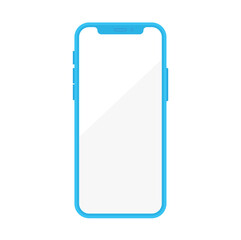 Blue smartphone mock-up model in vector format. 