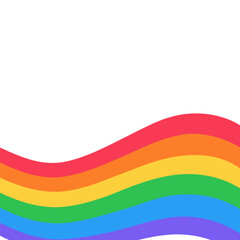 Rainbow ribbon on white background. Symbol of the LGBT pride community.