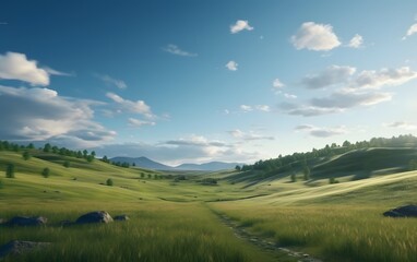 serene natural landscape, minimal elements