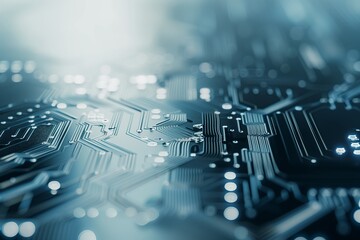 Close-Up View of a Circuit Board Technological Details With Natural Light