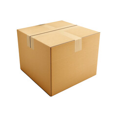 Cardboard box on transparent background
