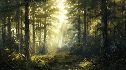 Obraz premium Sunlit Forest