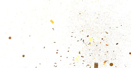 Sparkling Jubilation: Breathtaking 3D Illustration of Sparkling gold Confetti Celebration