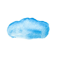 Watercolor blue brush stroke cut out from background