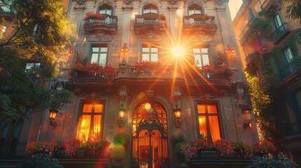 Obraz premium Capture the grandeur of Barcelona, Spain created with Generative AI technology