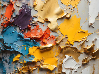 Vibrant texture of smeared oil paint