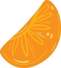 Fresh orange slice juicy vibrant dietary snack bright colored tropical food vector isolated white background Orange citrus graphic seamless nutrition juicy snack vibrant