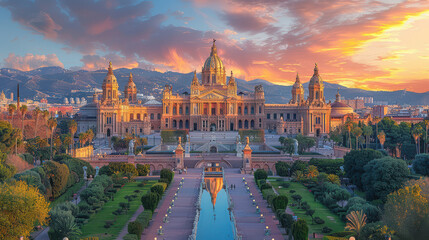 Capture the grandeur of Barcelona, Spain created with Generative AI technology