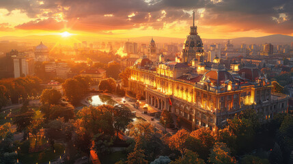 Fototapeta premium Capture the grandeur of Belgrade, Serbia created with Generative AI technology