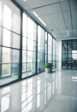 blurry modern glass office space background