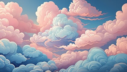 pink and blue cloudscape