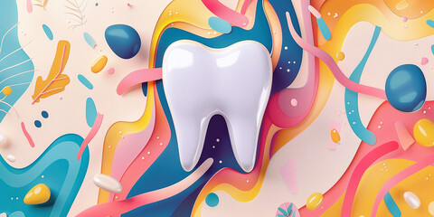 Obraz premium A vibrant, abstract visual dental care app that's the perfect solution for health and wellness.