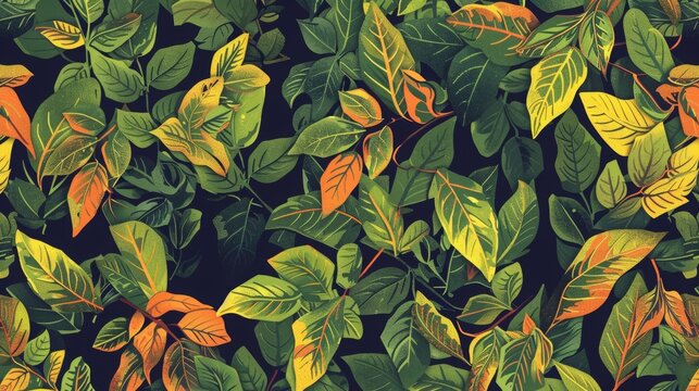 repeating nature patterns for print, leafes, branches, flowers, 16:9