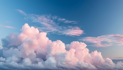 blue sky with pink clouds