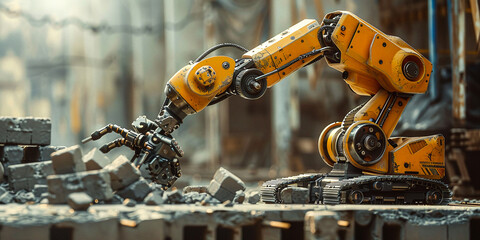 Robots are used to perform various tasks such as brick laying, concrete pouring, demolition and more.