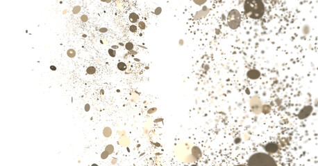Cascading Splendor: Striking 3D Illustration Showcasing a Dazzling gold Confetti Display