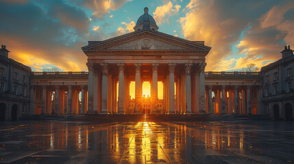 Obraz premium Capture the grandeur of Dublin, Ireland created with Generative AI technology