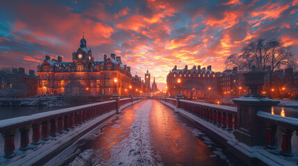 Fototapeta premium Capture the grandeur of Edinburgh, United Kingdom created with Generative AI technology
