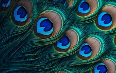 Obraz premium The intricate pattern of a peacock feather, natural beauty