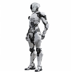 Fototapeta premium artificial intelligence droid robot isolated on white technology generative ai futuristic