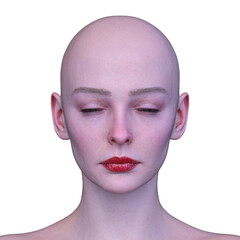 女性の顔アップ　3DCGレンダリング