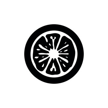 silhouettes Orage Fruits icon vector illustration. Black and White Premium quality flat icon in trendy style.