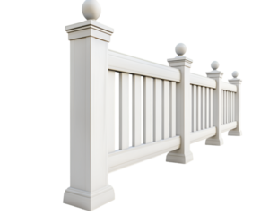 Modern Vinyl fence on White Background