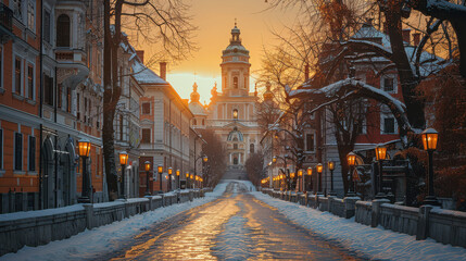 Naklejka premium Capture the grandeur of Ljubljana, Slovenia created with Generative AI technology
