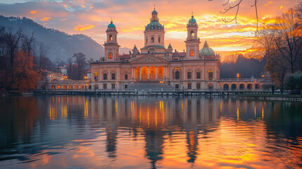 Fototapeta premium Capture the grandeur of Ljubljana, Slovenia created with Generative AI technology