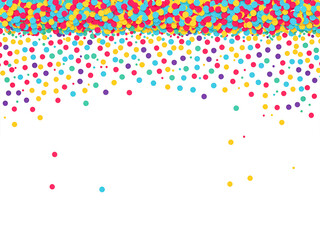 Colorful confetti background with space for text, colorful dots pattern