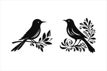 bird vector silhouette. bird drawing arts vector silhouette.