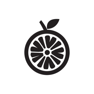 silhouettes Orage Fruits icon vector illustration. Black and White Premium quality flat icon in trendy style.