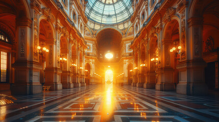 Naklejka premium Capture the grandeur of Milan, Italy created with Generative AI technology