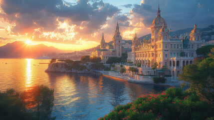 Fototapeta premium Capture the grandeur of Monaco, Monaco created with Generative AI technology