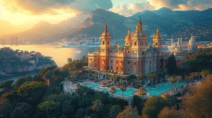 Fototapeta premium Capture the grandeur of Monaco, Monaco created with Generative AI technology