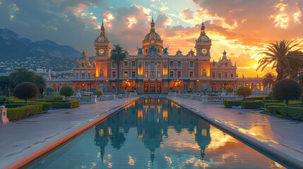 Obraz premium Capture the grandeur of Monaco, Monaco created with Generative AI technology