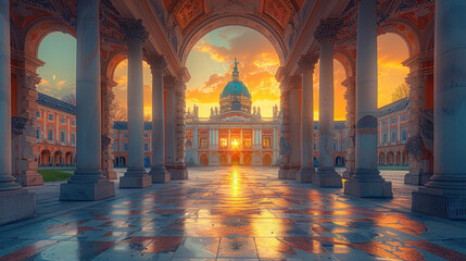 Obraz premium Capture the grandeur of Munich, Germany created with Generative AI technology