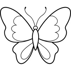 Butterfly line art, minimalist, illustration