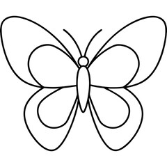 Butterfly line art, minimalist, illustration