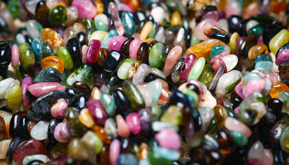 Tourmaline. Texture of colored stone jewelry close-up