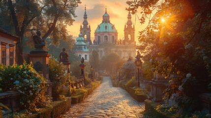 Capture the grandeur of Prague, Czech Republic created with Generative AI technology