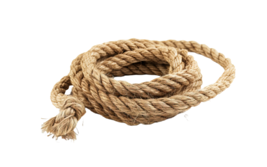 A manila rop on transparent or white background