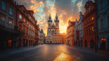 Fototapeta premium Capture the grandeur of Prague, Czech Republic created with Generative AI technology