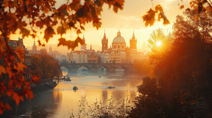 Fototapeta premium Capture the grandeur of Prague, Czech Republic created with Generative AI technology