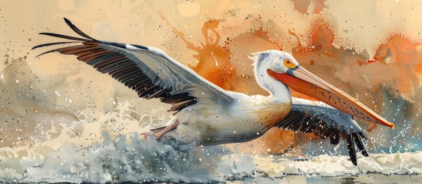 Pelican taking flight